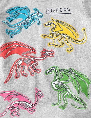 Glowing Dragon Printed T-Shirt